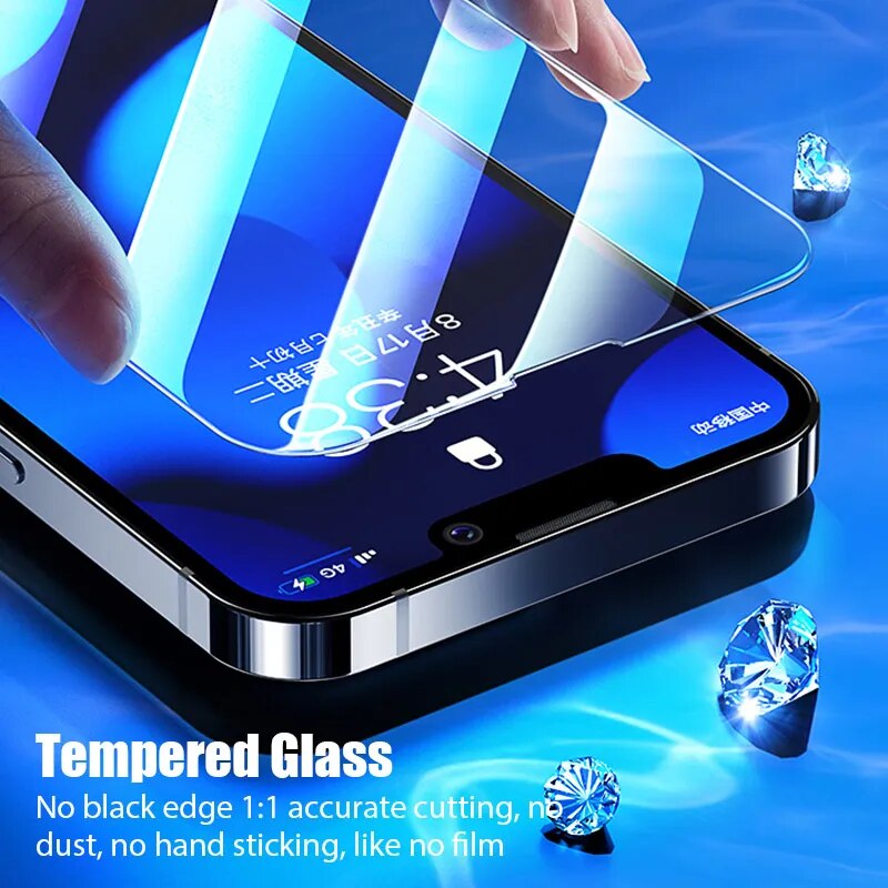 6Pcs Full Cover Tempered Glass On For IPhone 14 13 12 11 15 Pro Max Screen Protector IPhone 15 14 Pro Max Plus Protective Glass