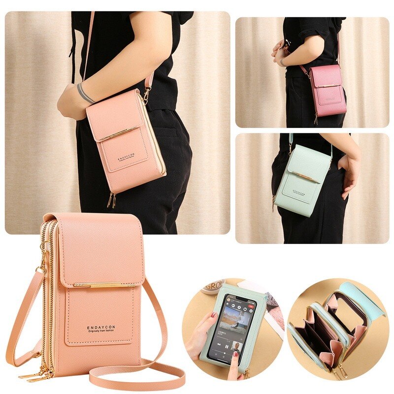 Women Crossbody Shoulder Bags Small mini PU Leather Female Cell Phone Pocket  Ladies Purse Card Clutches Wallet Messenger Girls