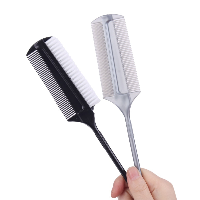 2PCS Hairdressing Double Side Dye Comb with Nylon Hair Drying Brush Tinting Combs Hair Color Brush Hair Styling Tools