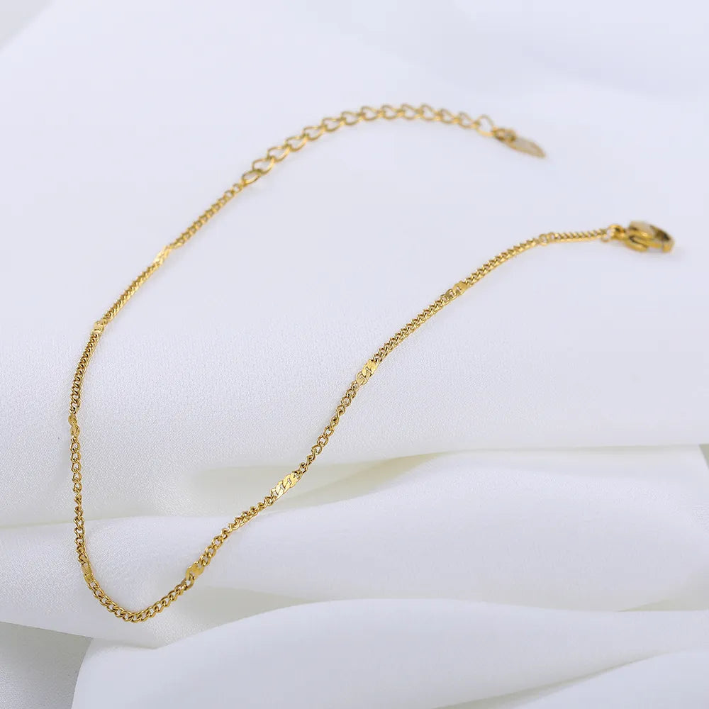 Stainless Steel Delicate Anklet for Women Gold Color Chain Anklet Bracelets on The Leg Do Not Fade Anklet Jewelry Women