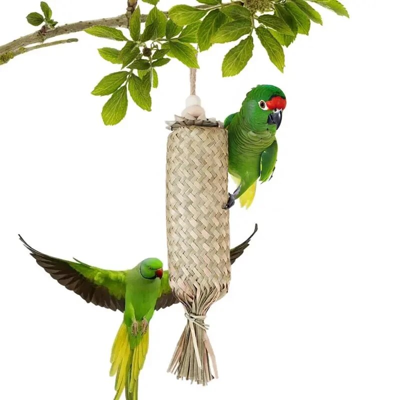 Large Parrot Chew Toys Palm Leaf Nibbling Toy Birds Teeth Cleaning Entertaining Chewers For Conure Cockatiel Bird Cage Accessory