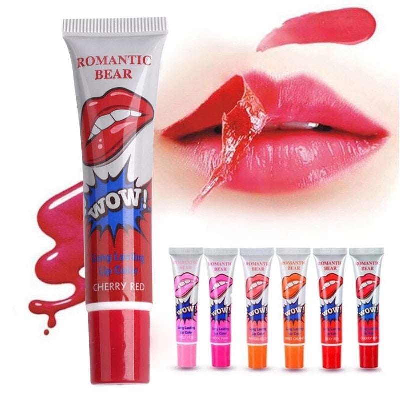 6pcs/Set Color Peel Off Liquid Lipstick Waterproof Long Lasting Lip Gloss Lint Mask Makeup Matte Lipgloss Lipsticks Cosmetic