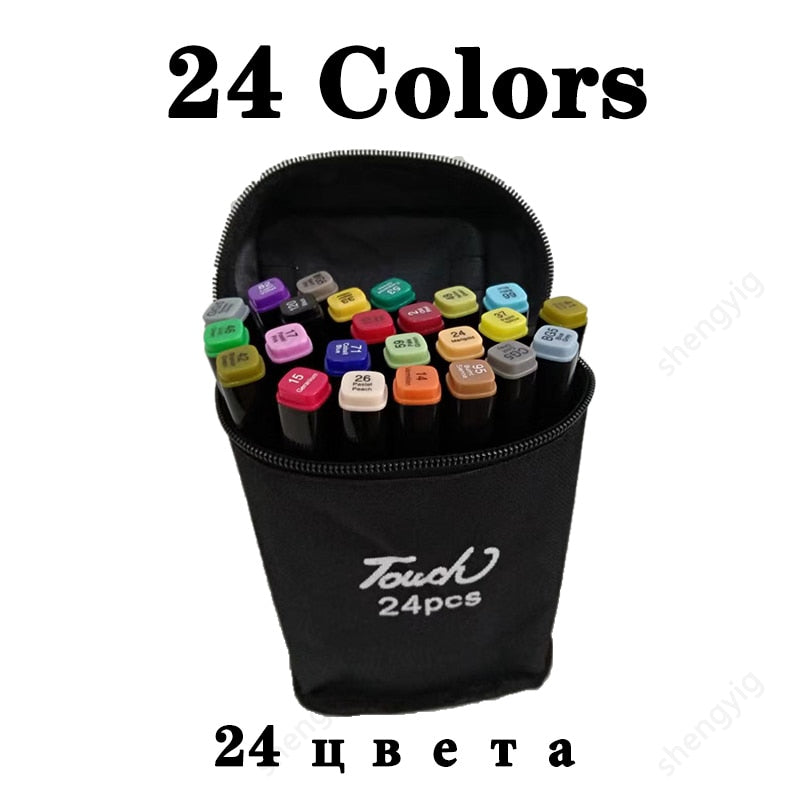 30/60/80/168 Colour Double Headed Oily Marker Set Sketch Drawing Graffiti Art Markers for Student School Supplies Stationery