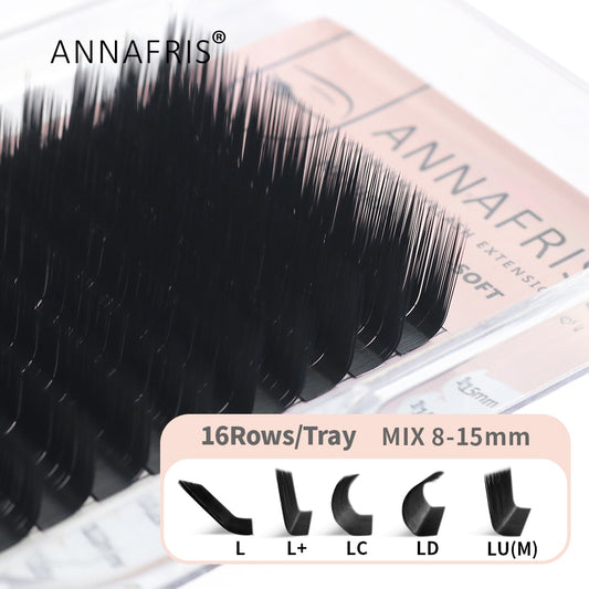 ANNAFRIS L Eyelash,L+/LC/LD/LU(M) Curl Individual Eyelashes Natural Silk Mink Matte Extension False Lashes Faux Cils Maquillage