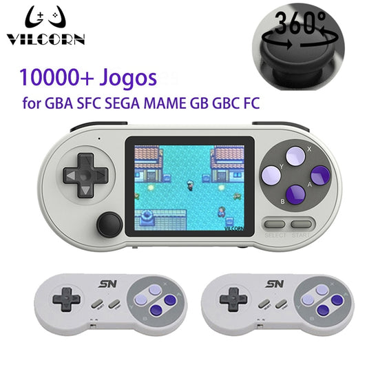 SNPRO 3 Inch IPS Handheld Game Console Mini Portable Retro Gaming Consoles 10000 Games AV Output For GBA Sega Dendy SNES