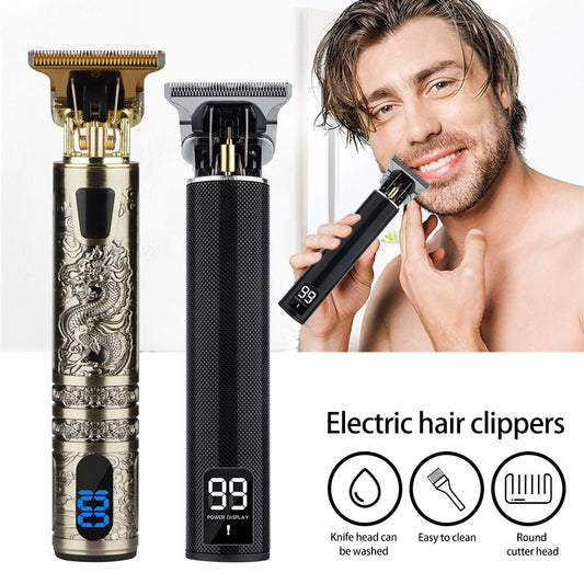 High Power Vintage T9 USB Hair Cutting Machine Hair Clipper Professional Cutter Trimmer for Men Barber Cordless Beard Trimmer