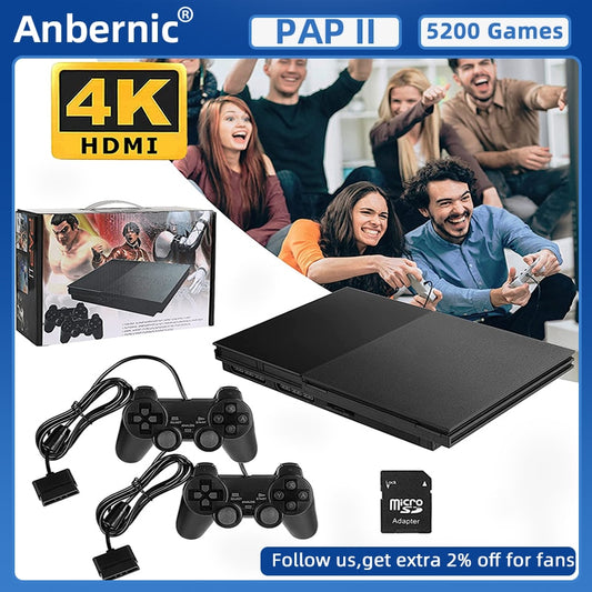 Anbernic PAP II 4K/HDMI-compatible Family Video Game Console Built in 5200 Nostalgic  Classic Games Plug And Play For Kids Gift