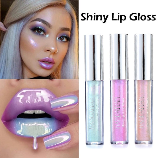 6 Colors Glitter Liquid Lip Gloss Tint Laser Holographic Lipsticks Cosmetics Shiny Pigment Waterproof Makeup Mermaid Lip Gloss