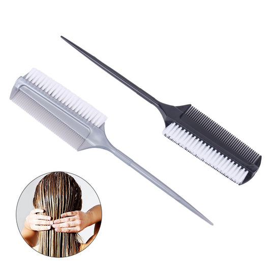 2PCS Hairdressing Double Side Dye Comb with Nylon Hair Drying Brush Tinting Combs Hair Color Brush Hair Styling Tools