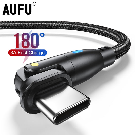 AUFU USB Type C Cable For Realme Huawei P30 3A Fast Charging Data Cord For Samsung Oneplus Poco F3 IPhone Charger Micro USB Wire