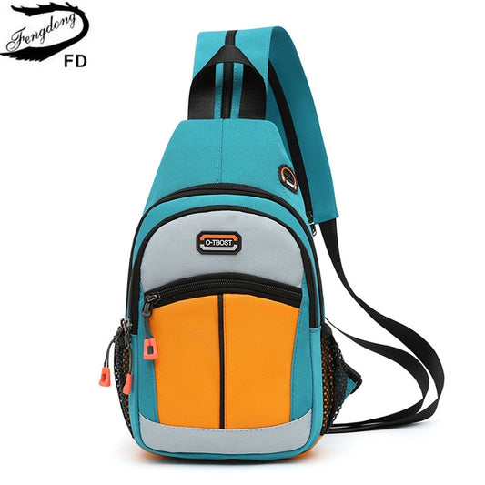 Fengdong women mini backpack small chest bag fashion messenger bag female sports bag travel bagpack crossbody bag girl back pack