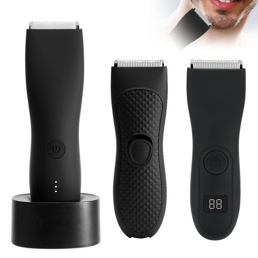 Men's Electric Groin Hair Trimmer Pubic Hair Removal Intimate Areas Body Grooming Clipper Epilator Rechargeable Shaver Razor