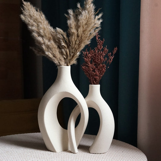 CAPIRON Large Ceramic Embrace Vases Home Decoration Accessories Nordic Flower Pot Living Room Tabletop Modern Decorative Luxury