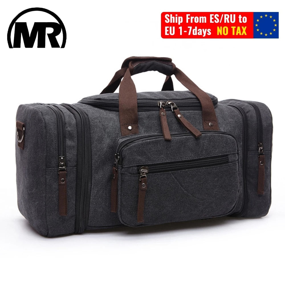 MARKROYAL Canvas Travel Bags Large Capacity Carry on Luggage Bags Men Duffel Bag Travel Bag