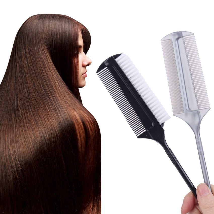 2PCS Professional Pointed Tail Hair Double Comb with Nylon Hair Dye Brush Barber Salon Hairdresser Barber Accessories