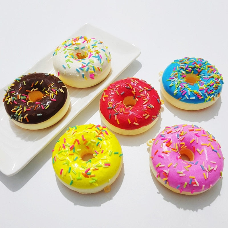 6.2CM Artificial Donut Mini Squishy Novelty Toy Simulation Model Food Chocolate Cake Roll Photography Decoration Props